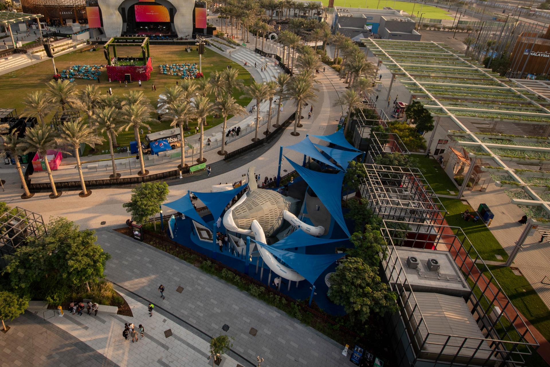 Whale playground from above, EXPO 2020, MONSTRUM