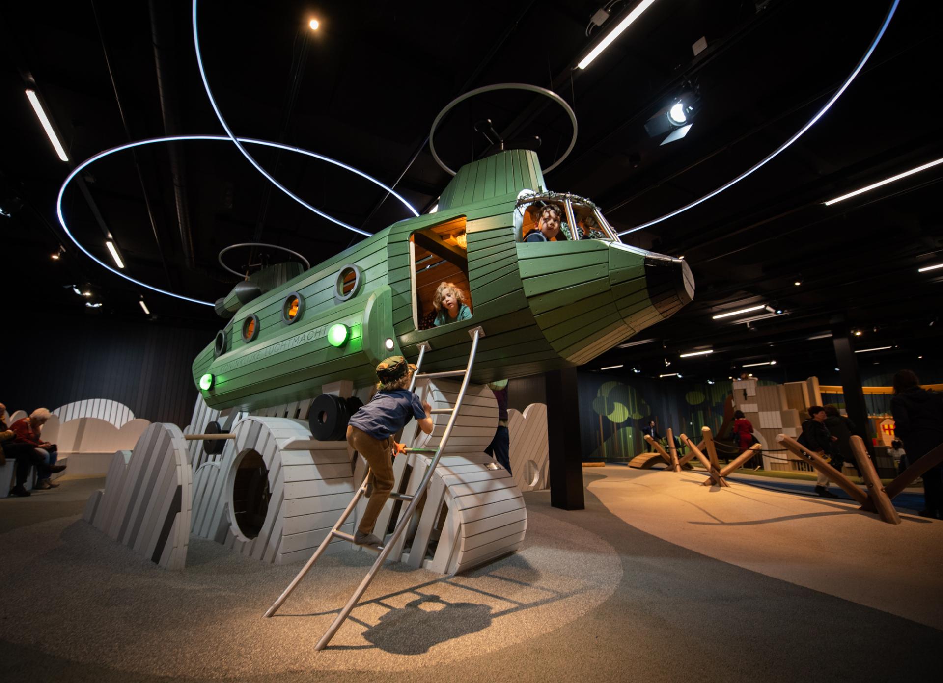 Military helicopter playground structure