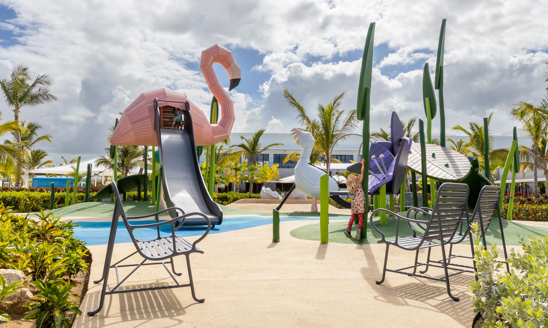 Kids playing at Flamingo playground