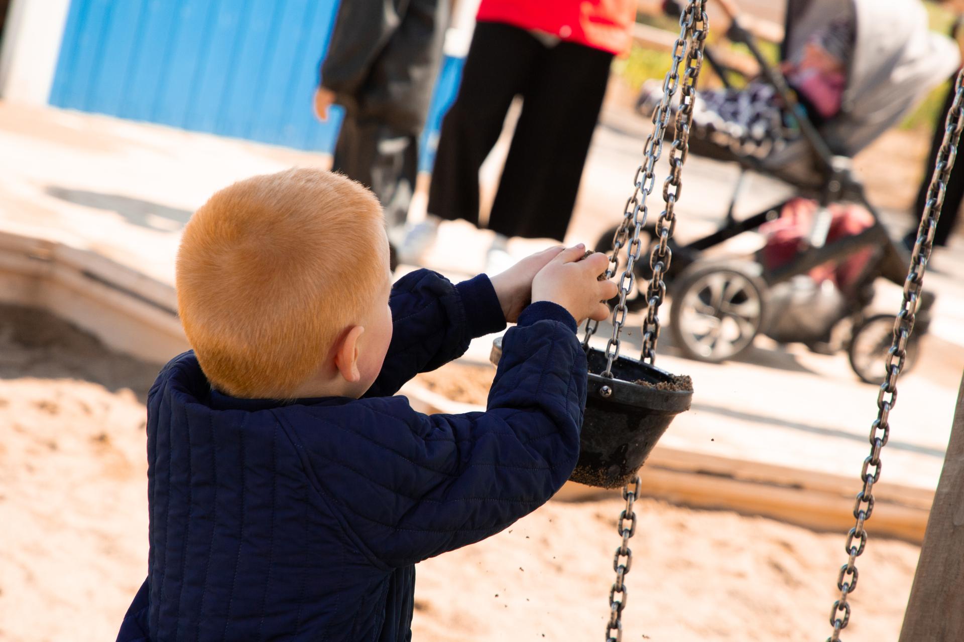 Sand play at playground