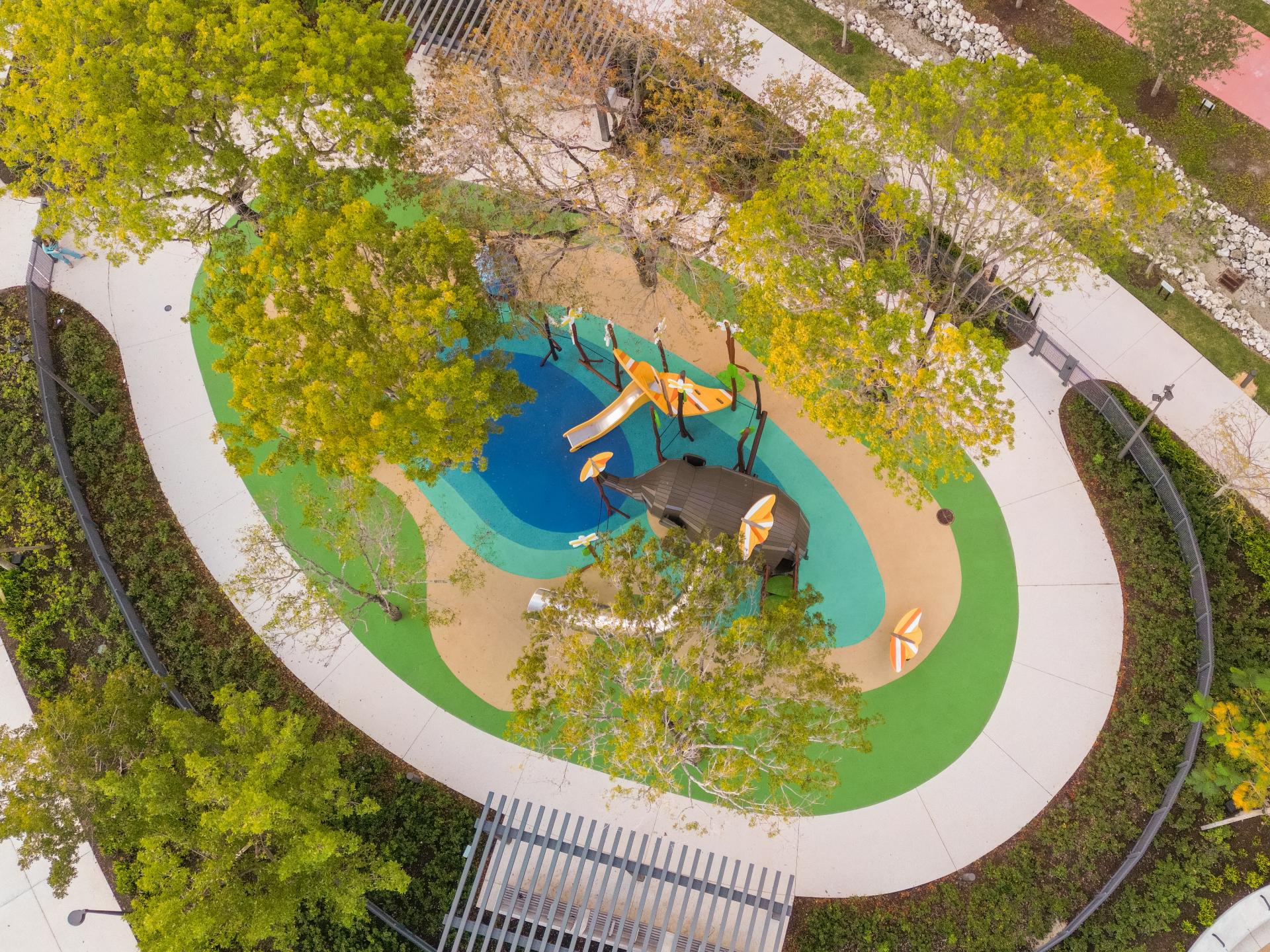 Birds eye view of Rosie the elephant playground