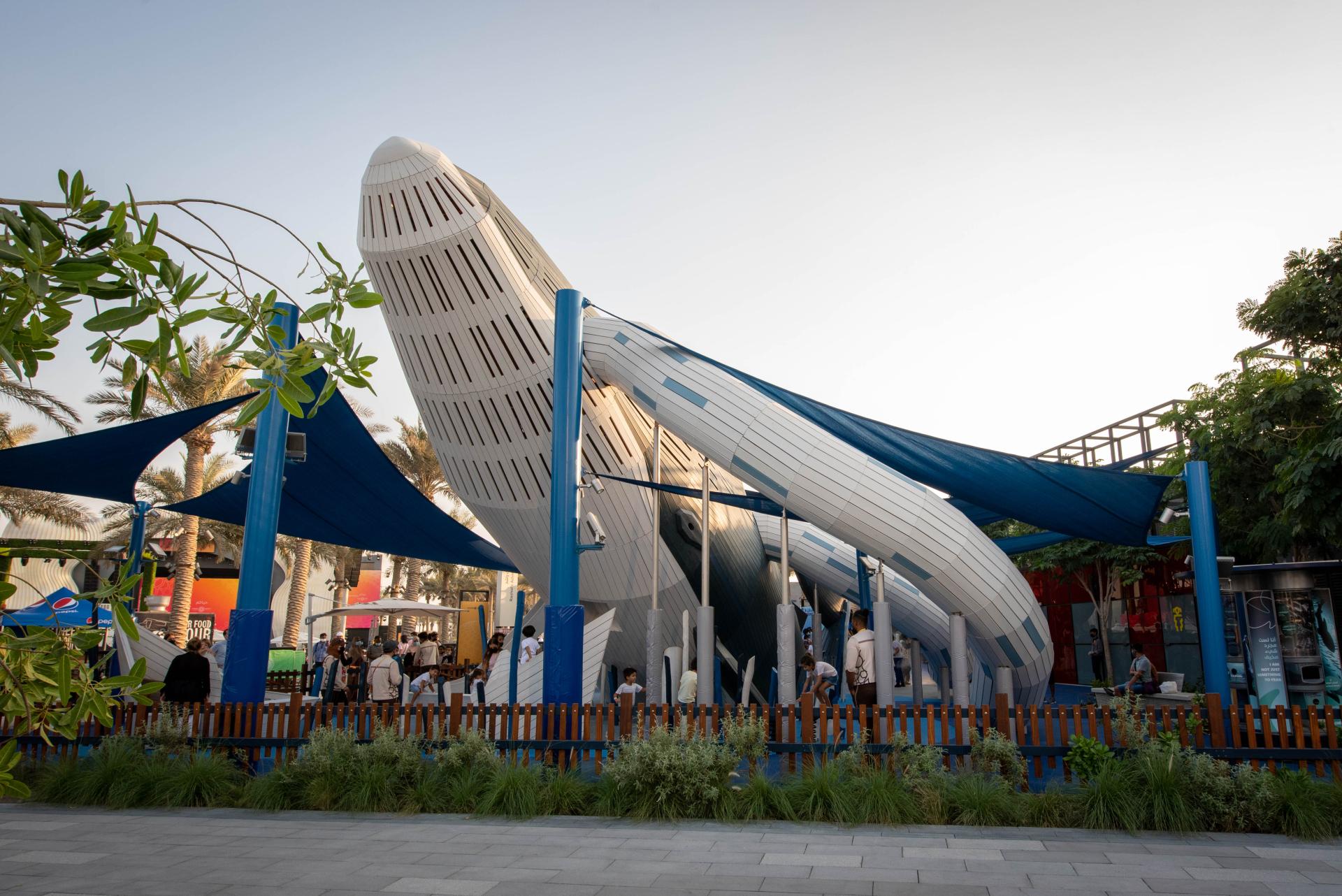 Children playing at whale playground, MONSTRUM playgrounds