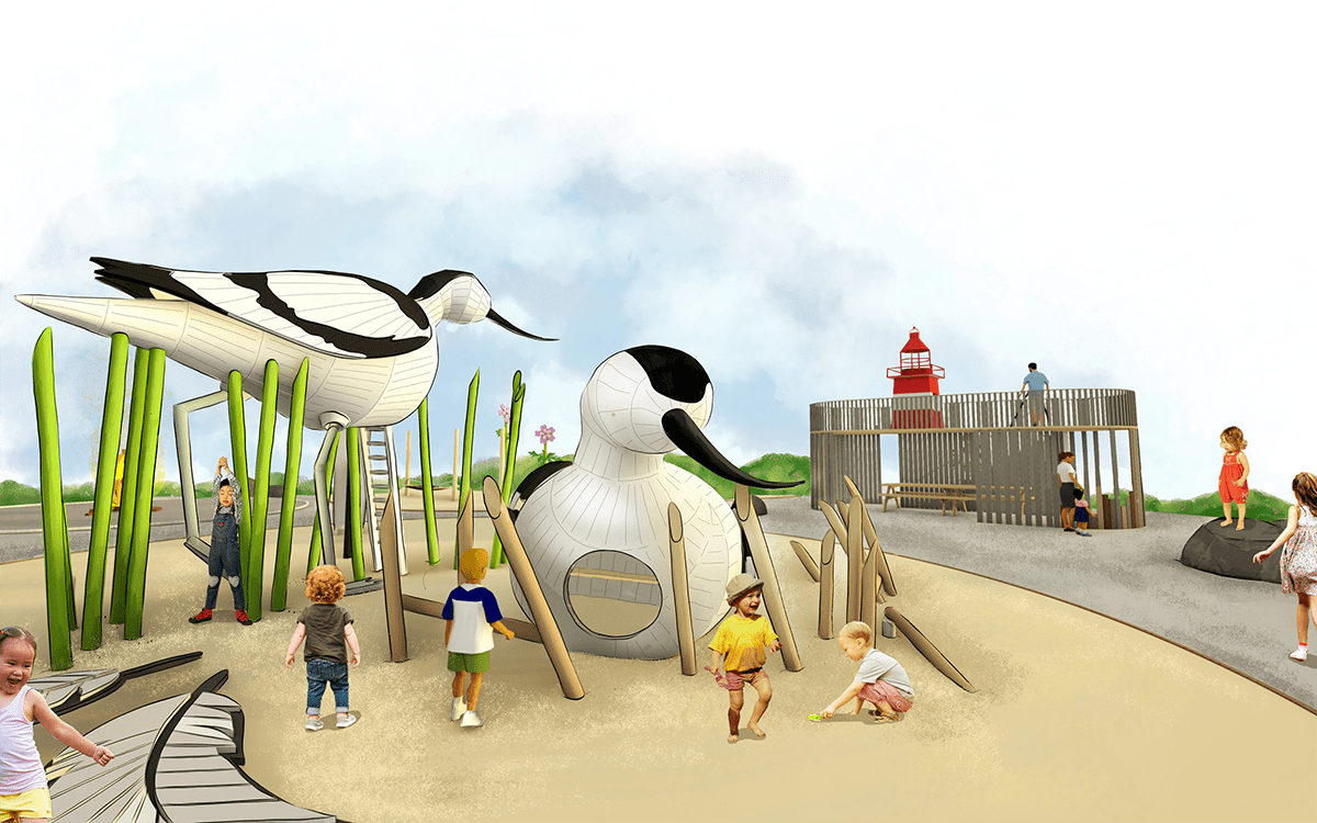 Design sketch of Avocet themed playground