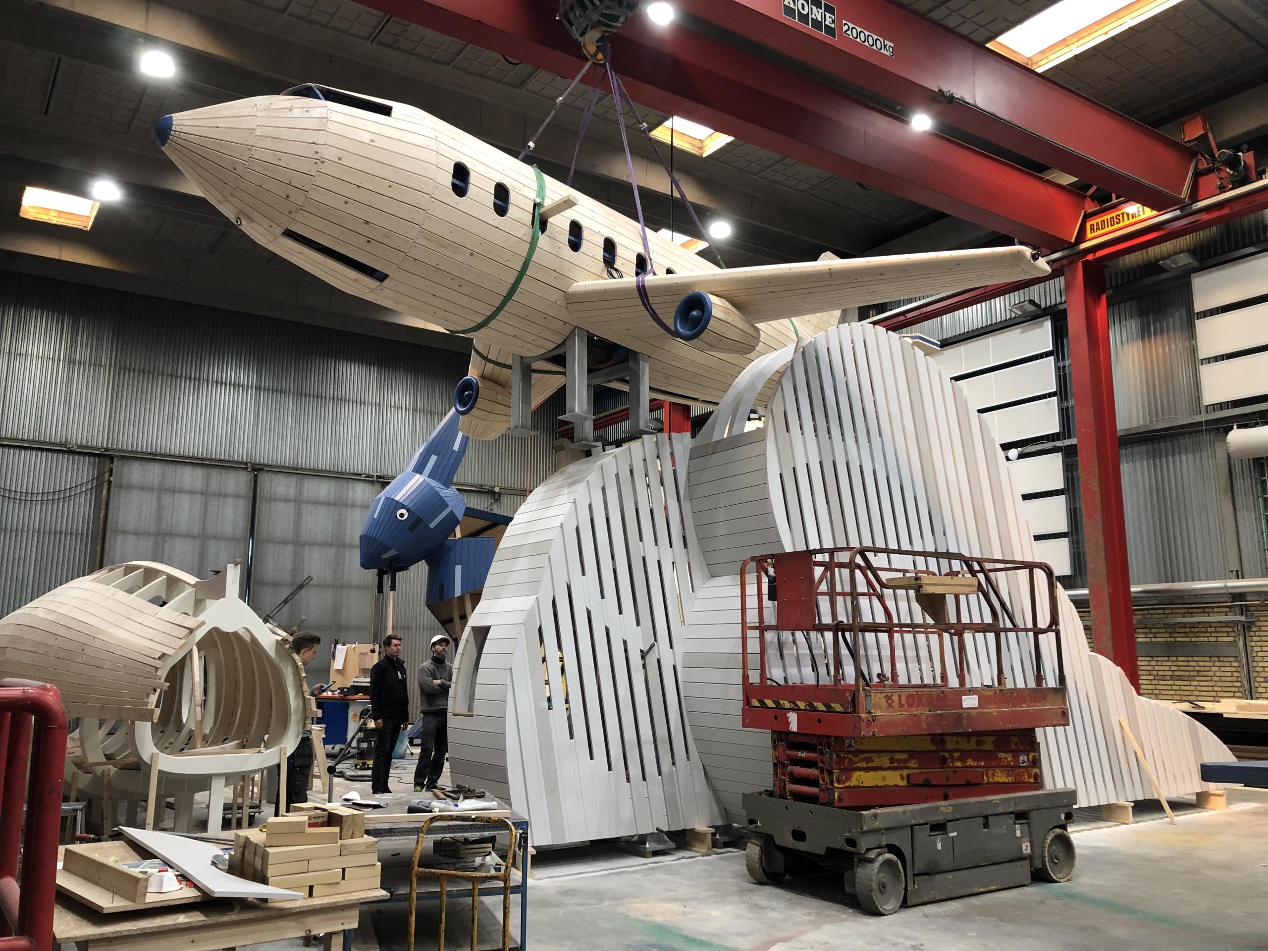 Production of plane playground in workshop, MONSTRUM playgrounds