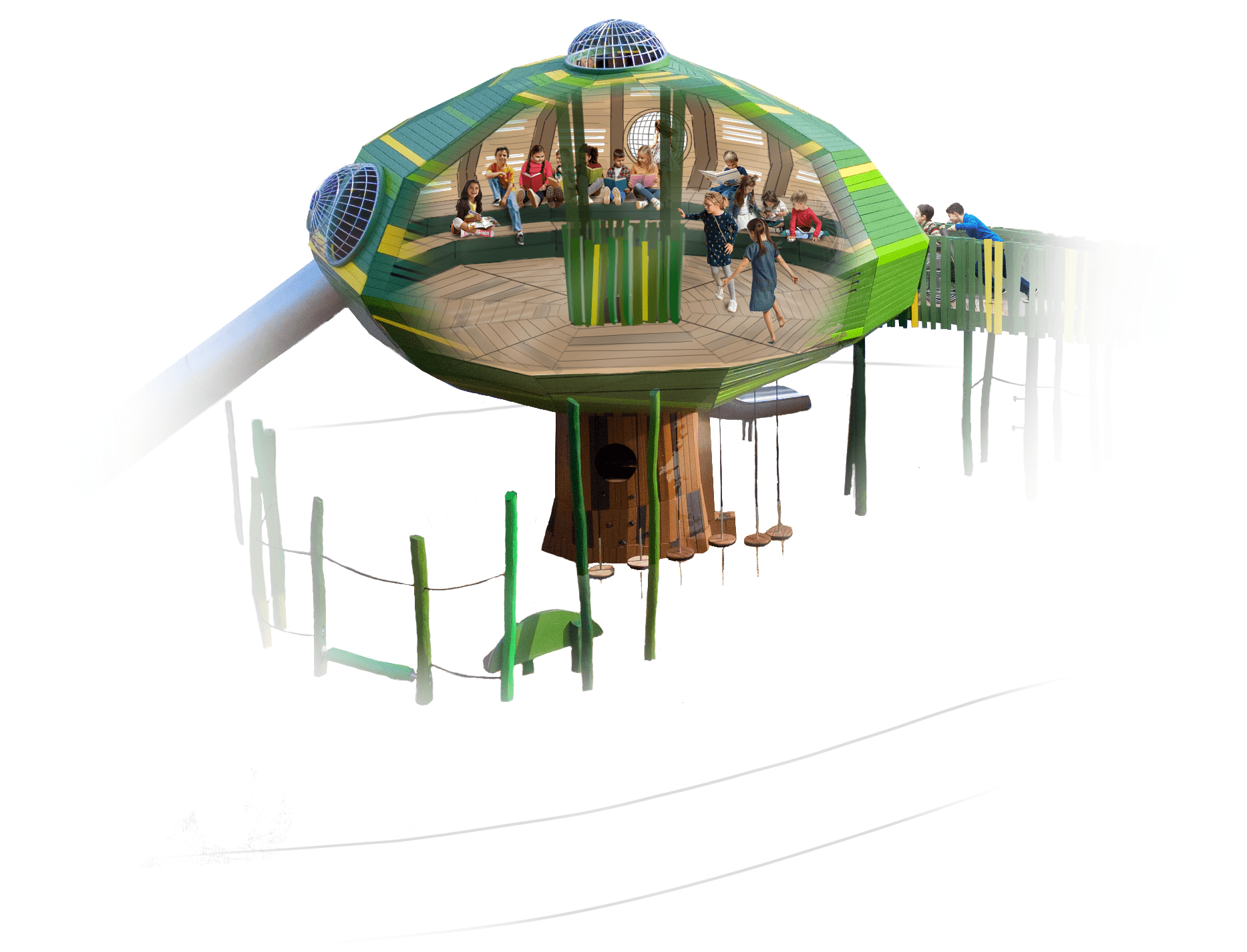 visualisation of Mother tree teaching room and play structure