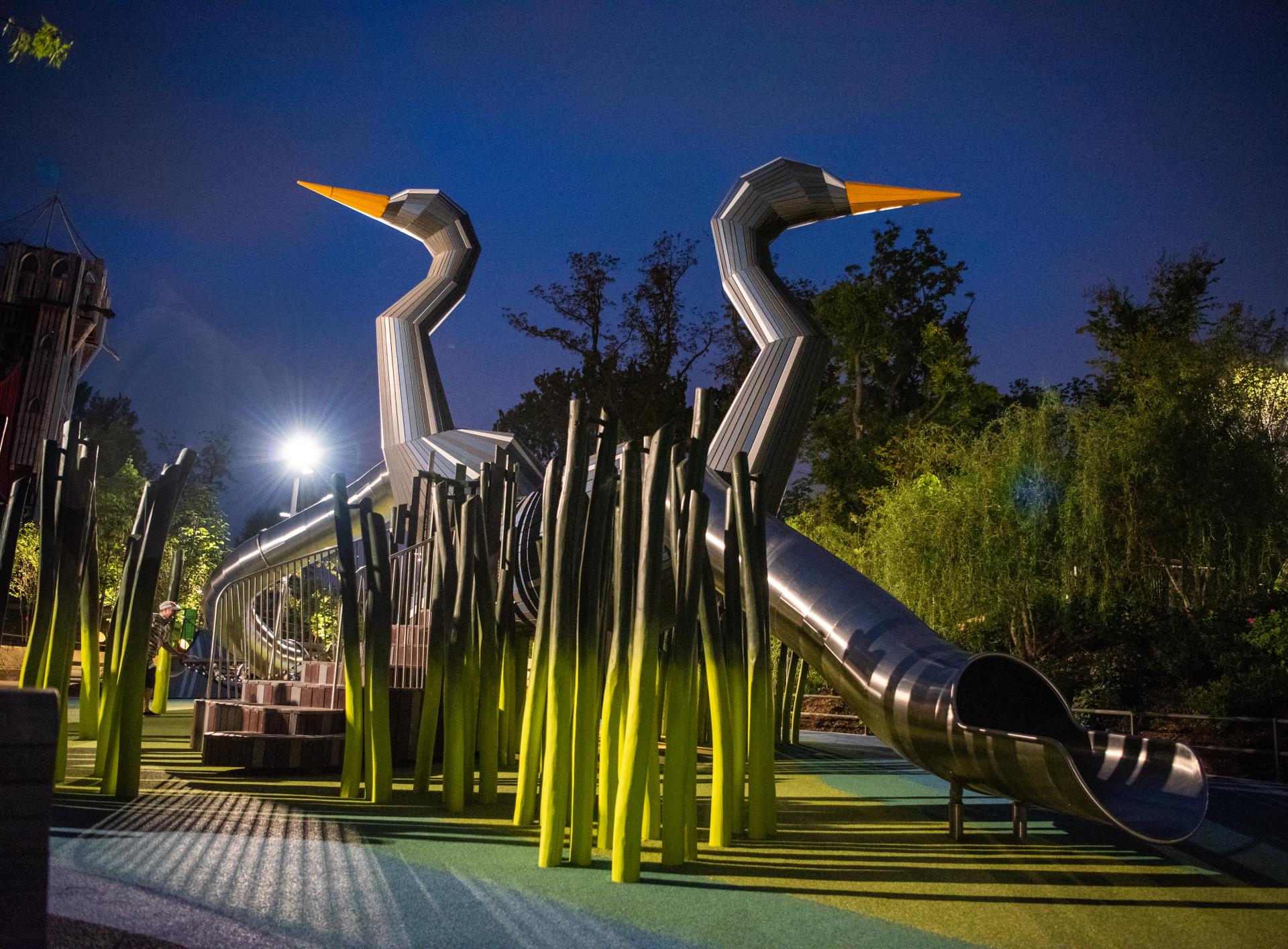 Tulsa gathering place herons playground