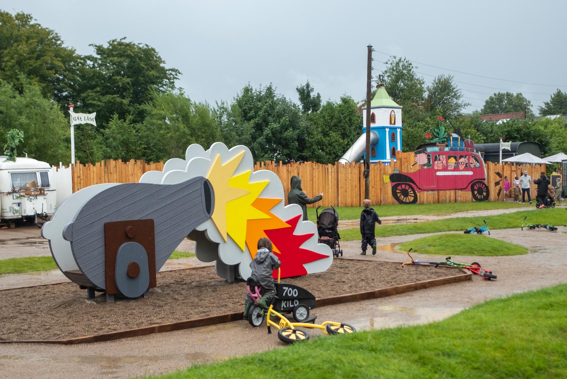 canon-shaped playground slide