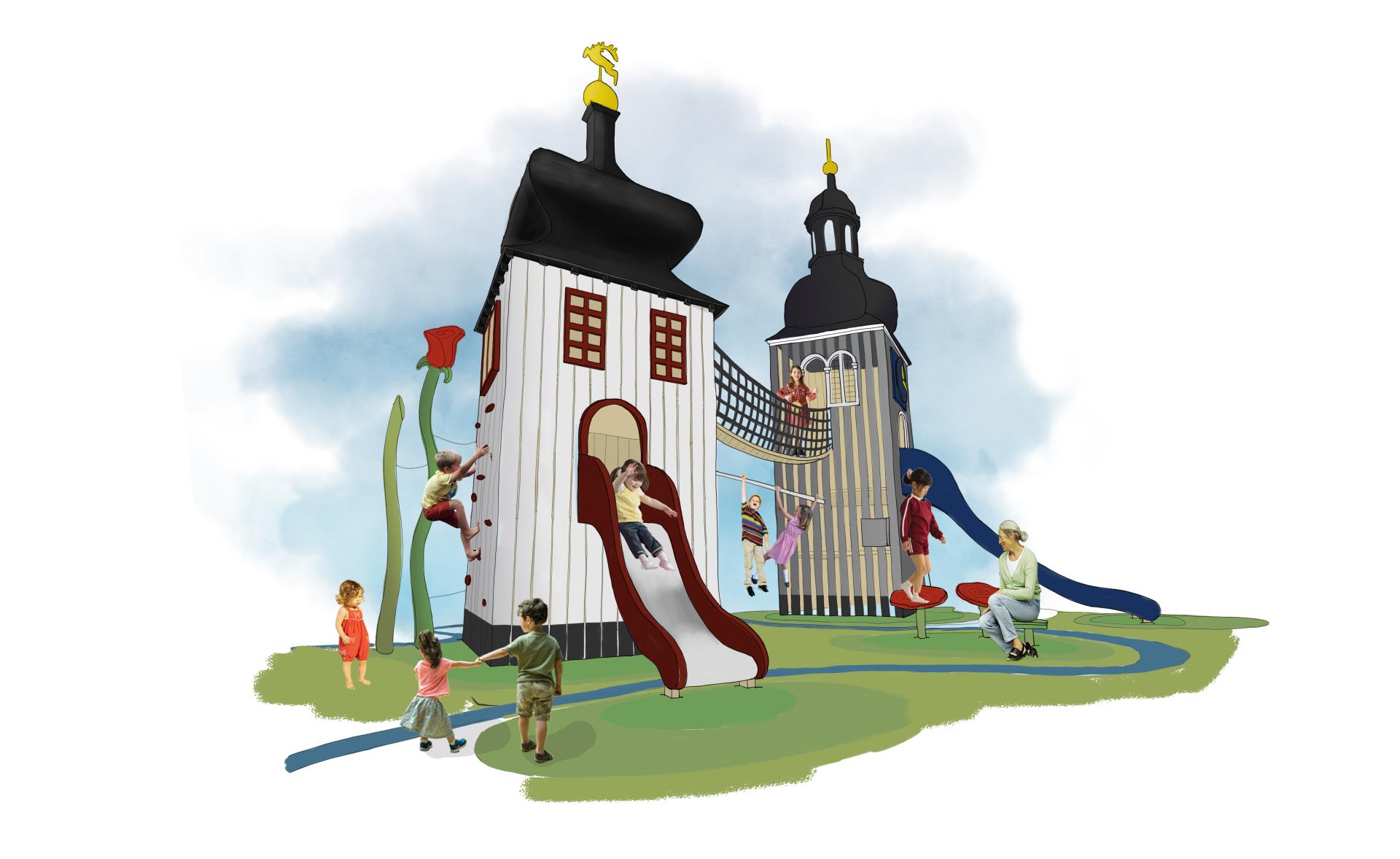 Sketch of Zweibrucken Towers, Germany Monstrum fantastic playgrounds