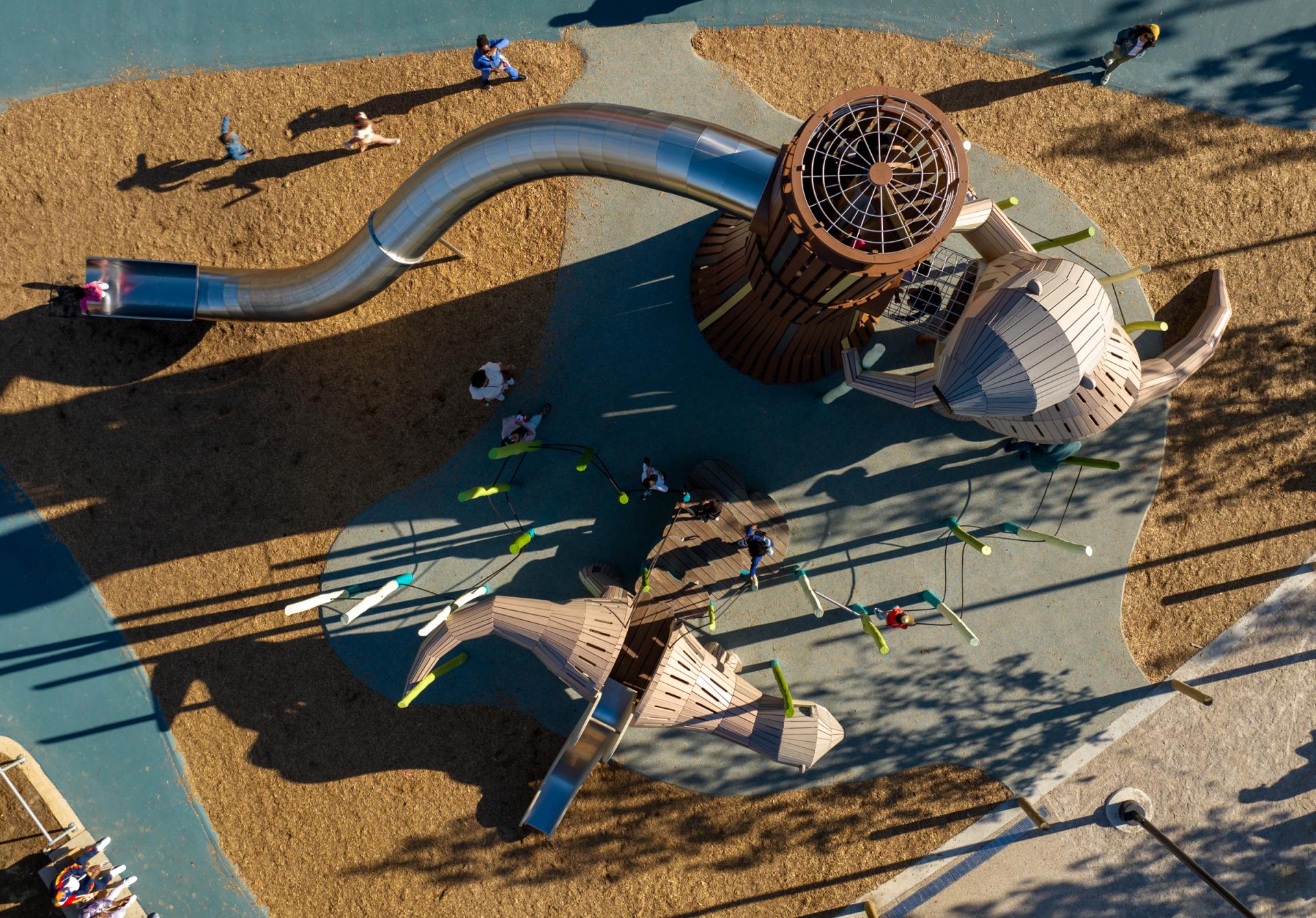 Aerial view of otters playground