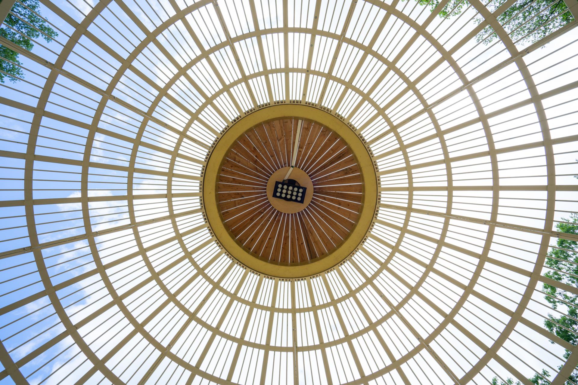 Dome details at temple themed playground