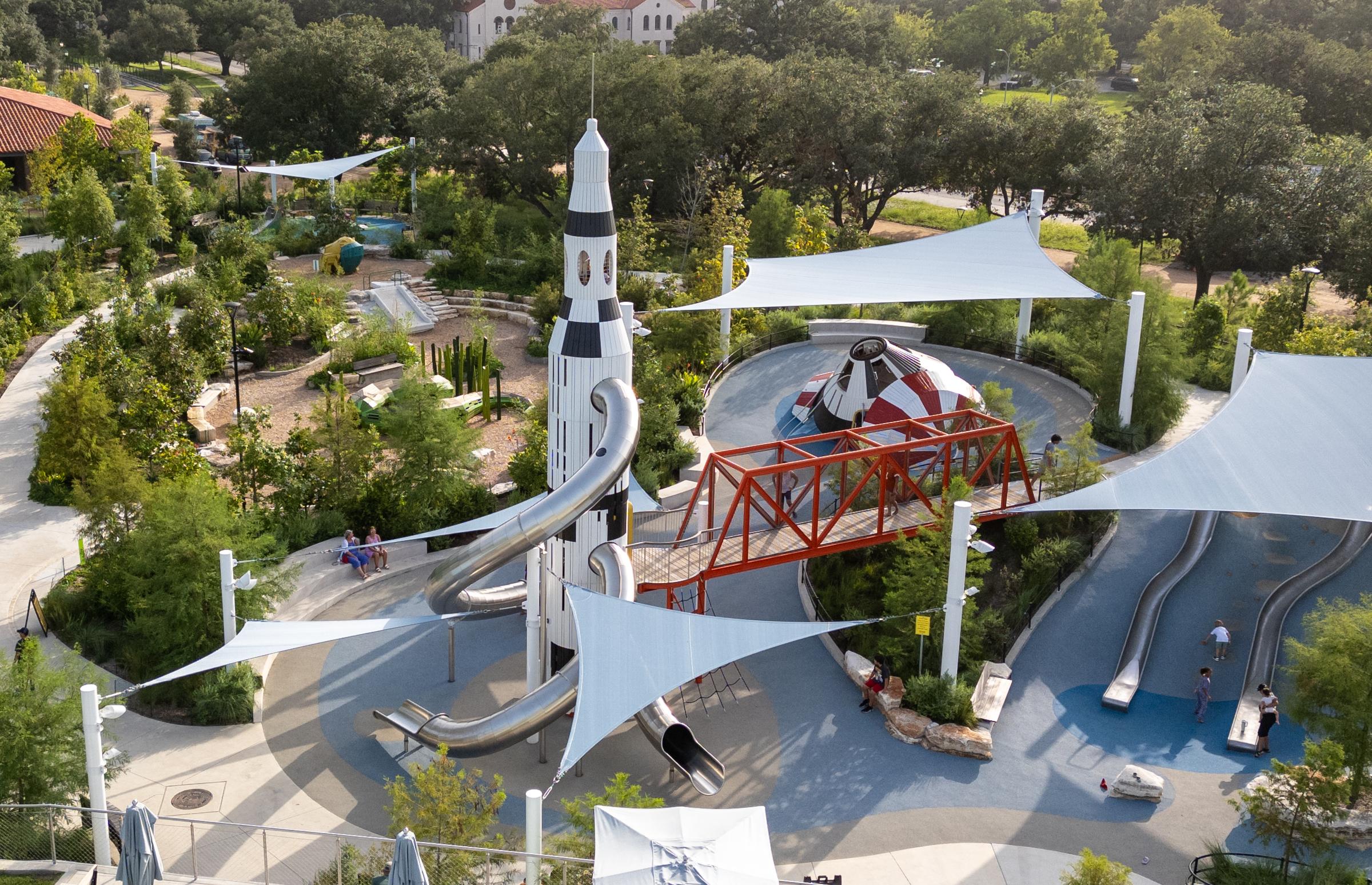Huge rocket playground structure