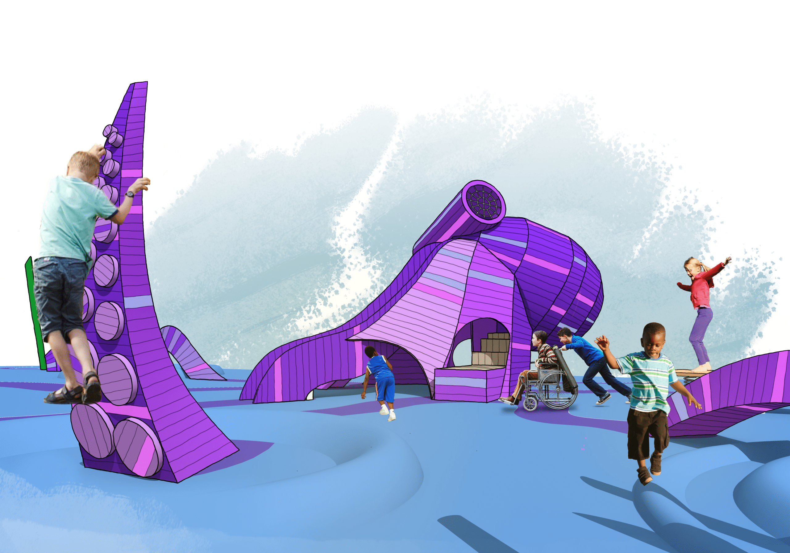 A visualisation of octopus playground by MONSTRUM Playgrounds