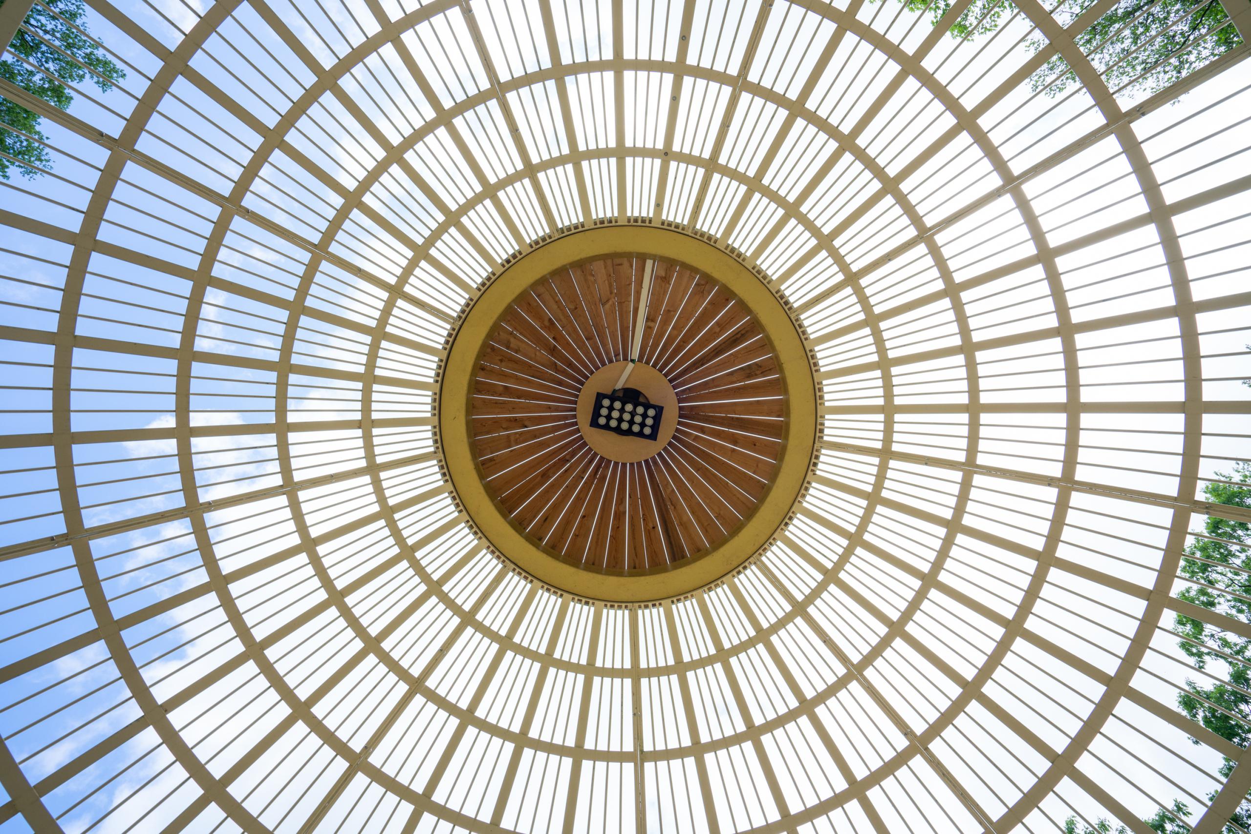 Dome details at temple themed playground