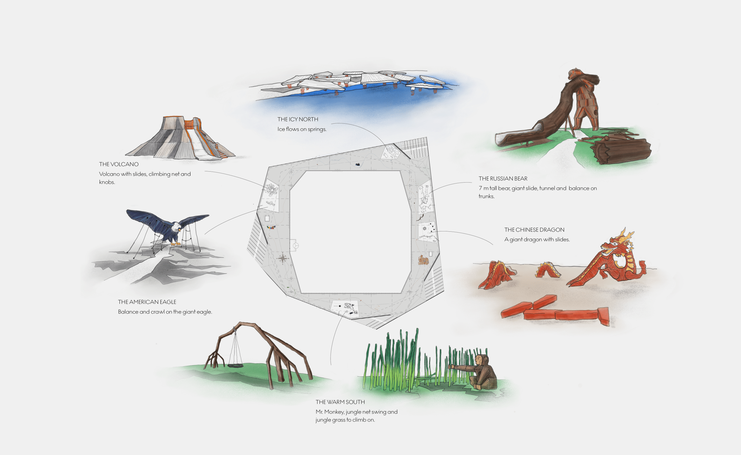 MONSTRUM playground the globe drawing