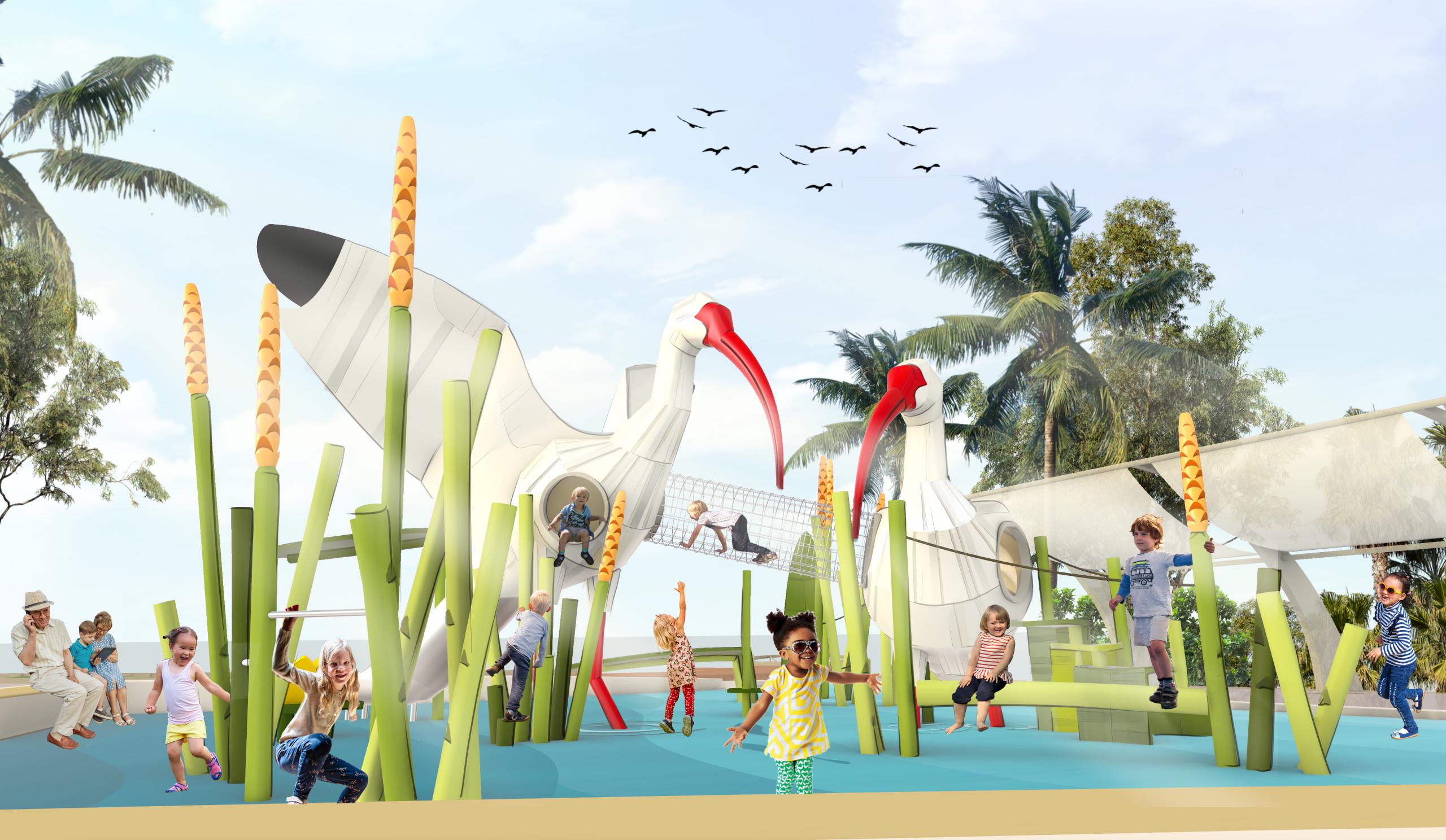Visualisation of ibis bird playground