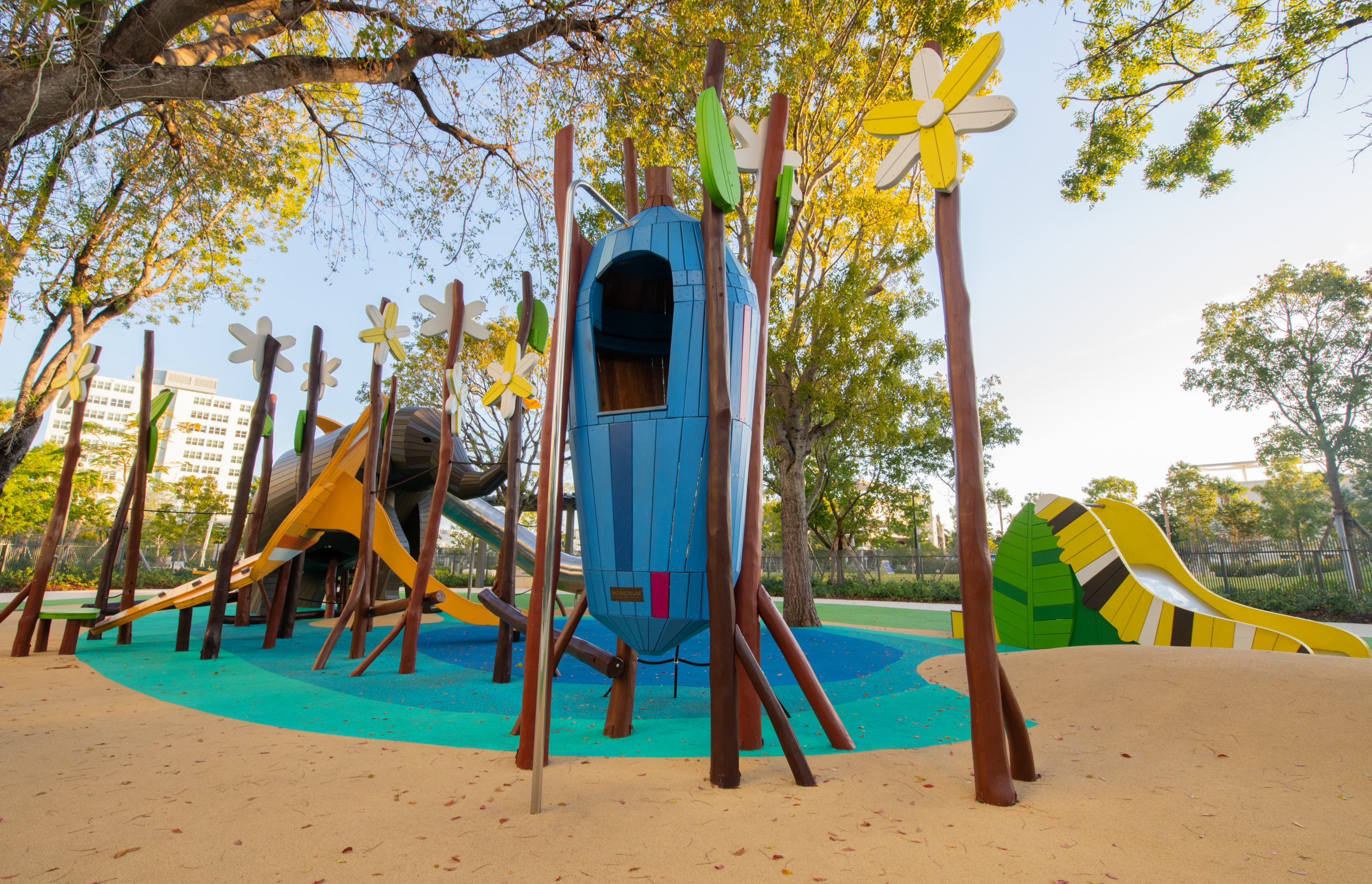 Chrysalis and butterflies at Rosie the elephant playground MONSTRUM