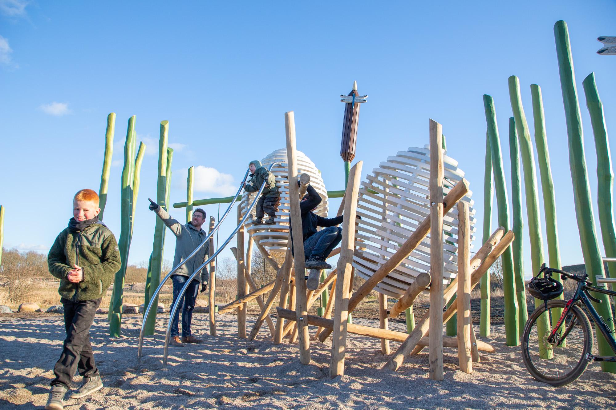 Kids and adults playing at MONSTRUM playground