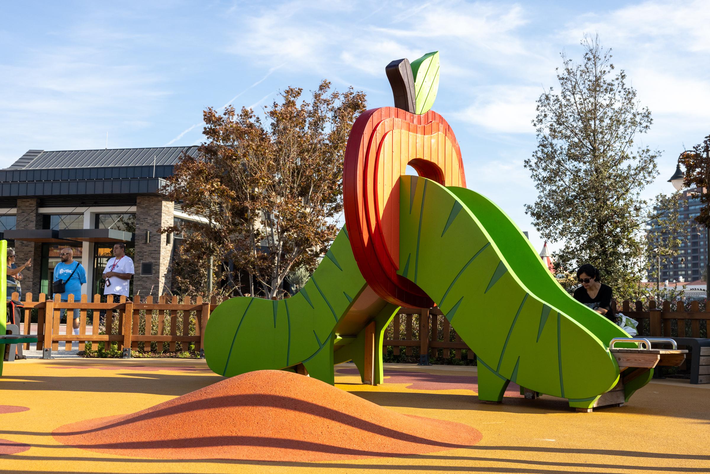 Apple and worm playground slide