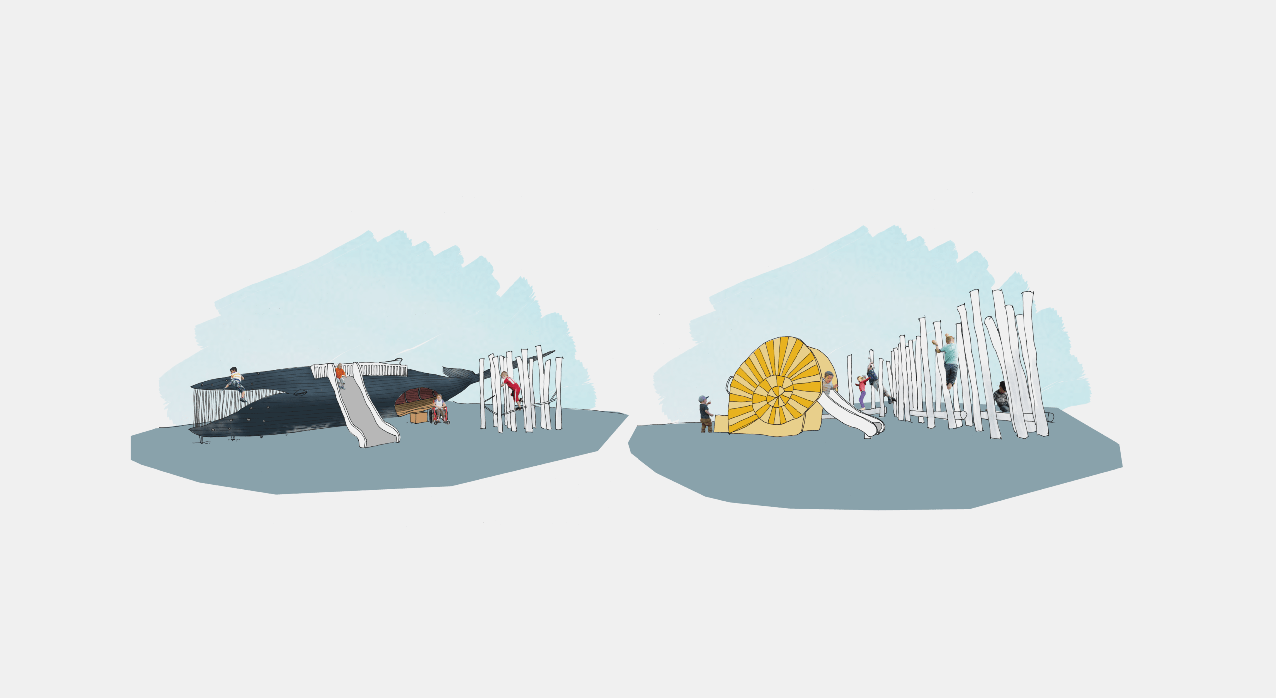 Monstrum playground humpback whale design sketch