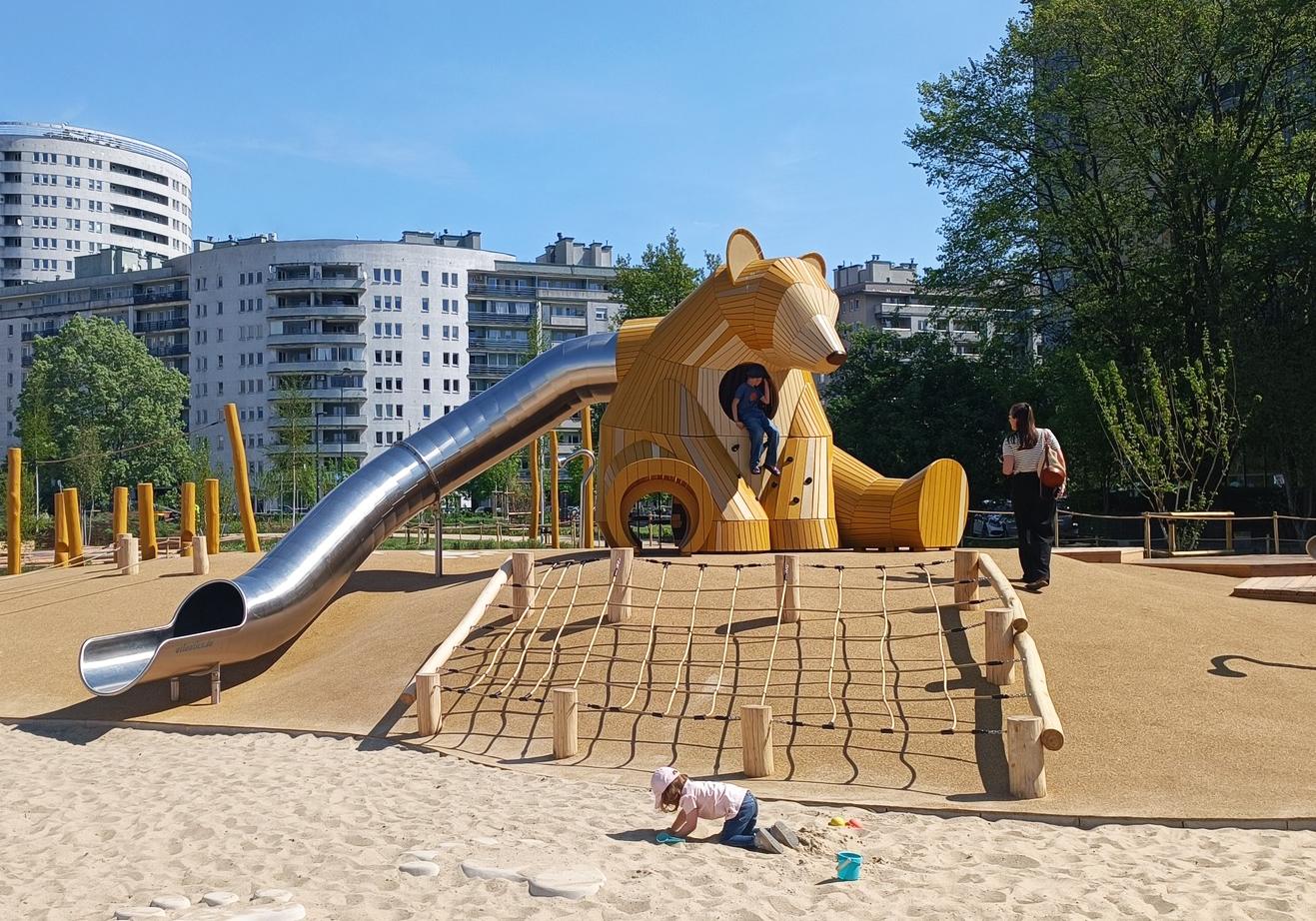 Wooden bear playground
