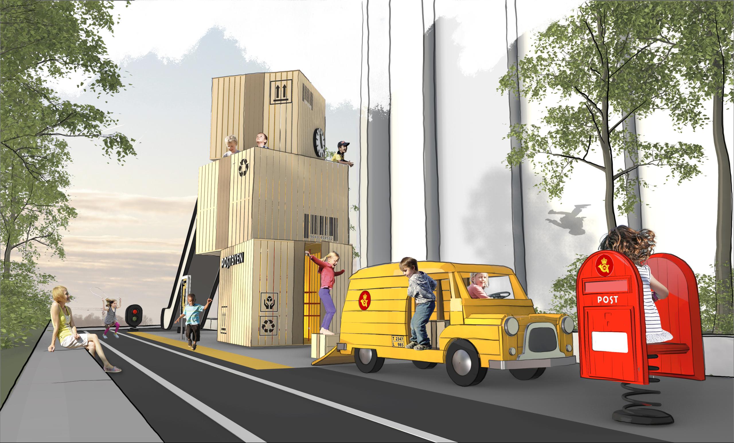 Visualisation of the Post Town playground