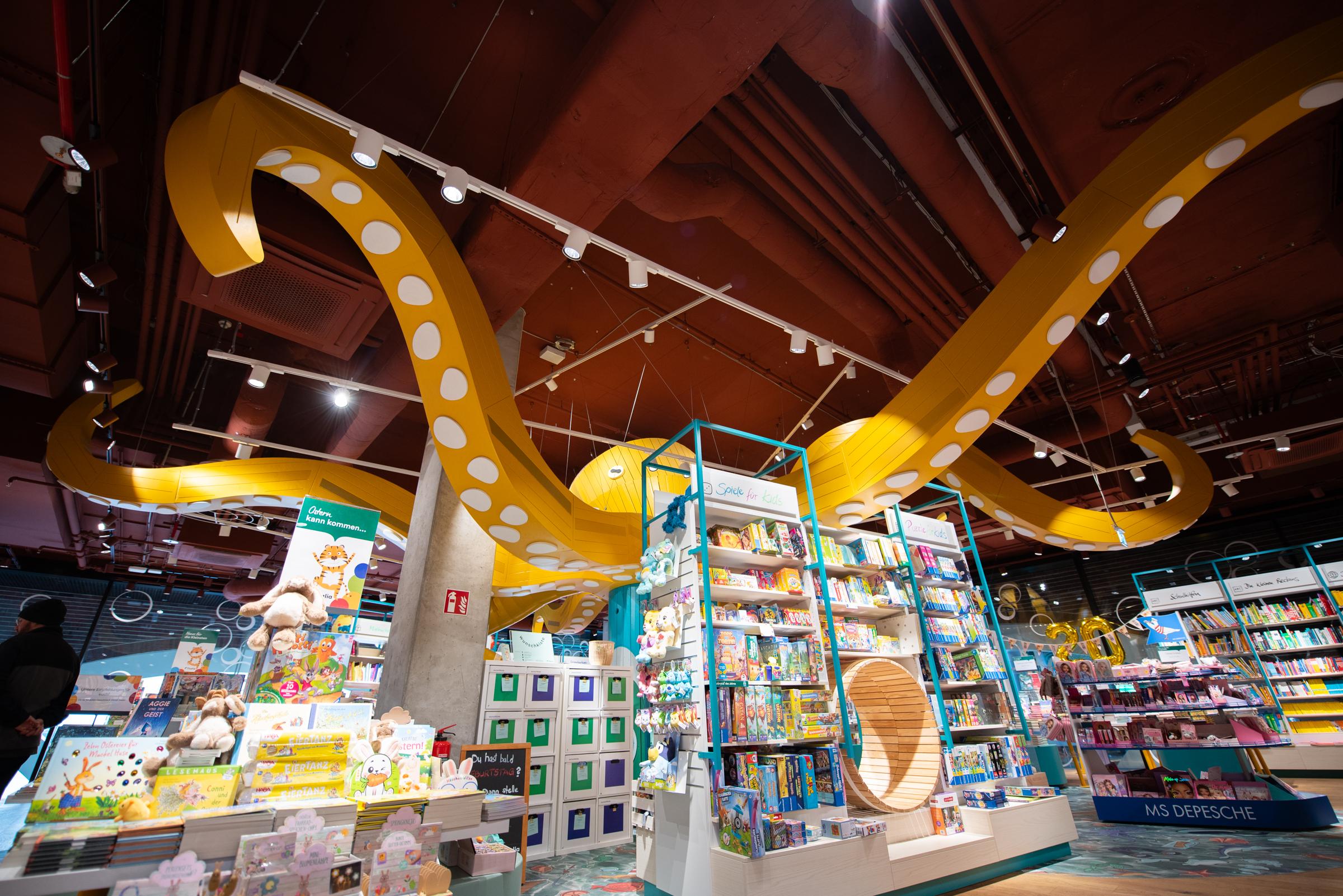 Octopus playground structure in bookshop