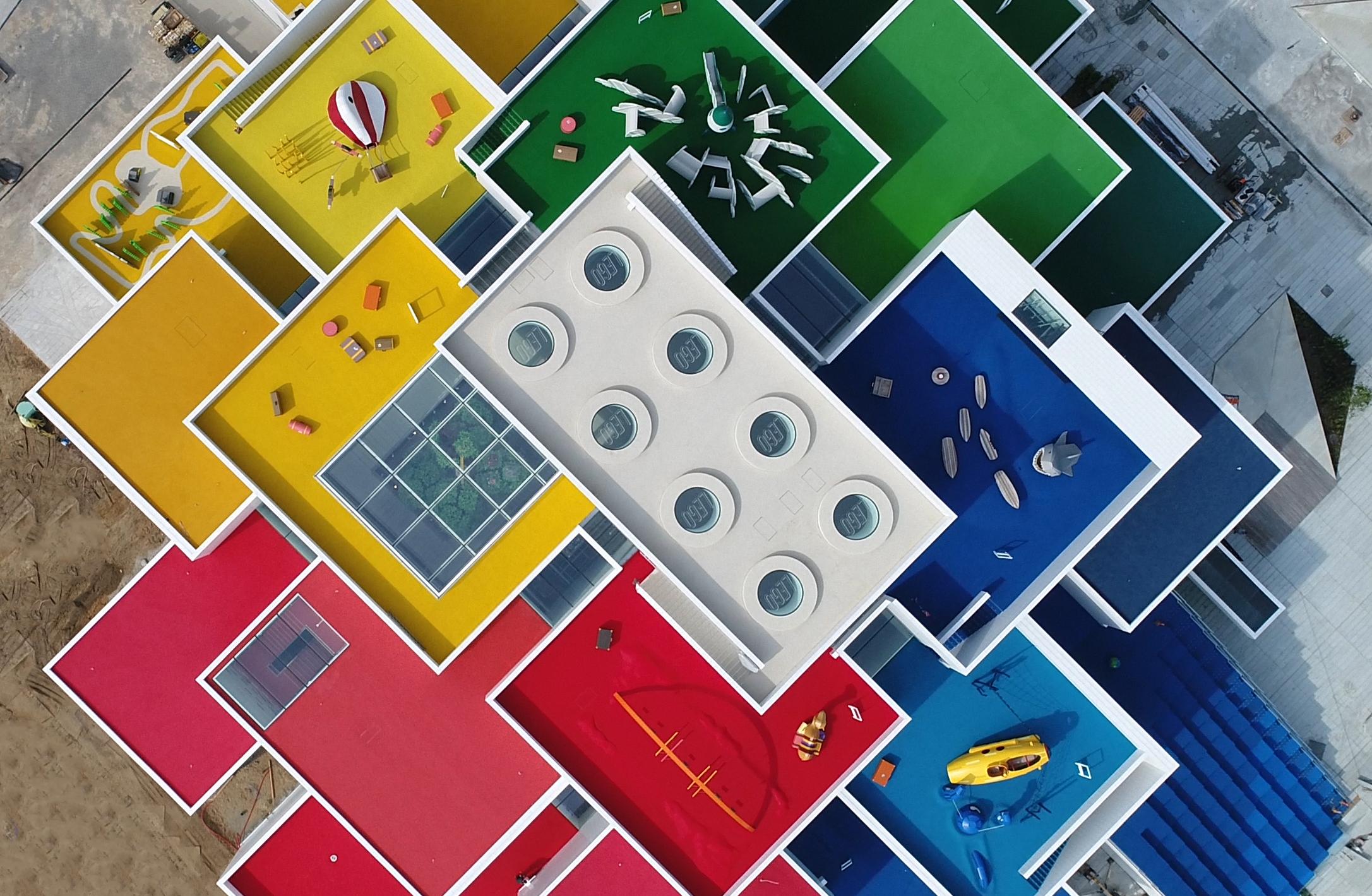 Playgrounds on the rooftop terraces of LEGO House
