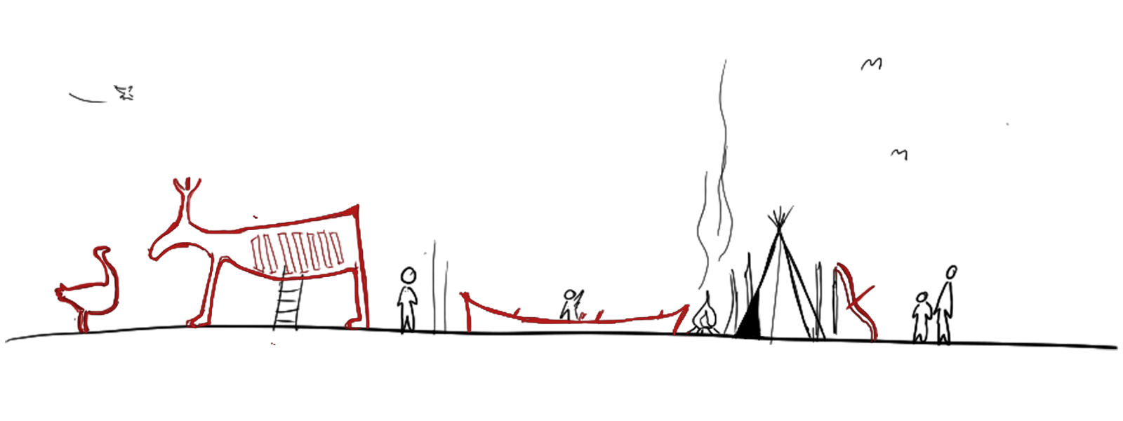 Sketch of the Stone age playground concept