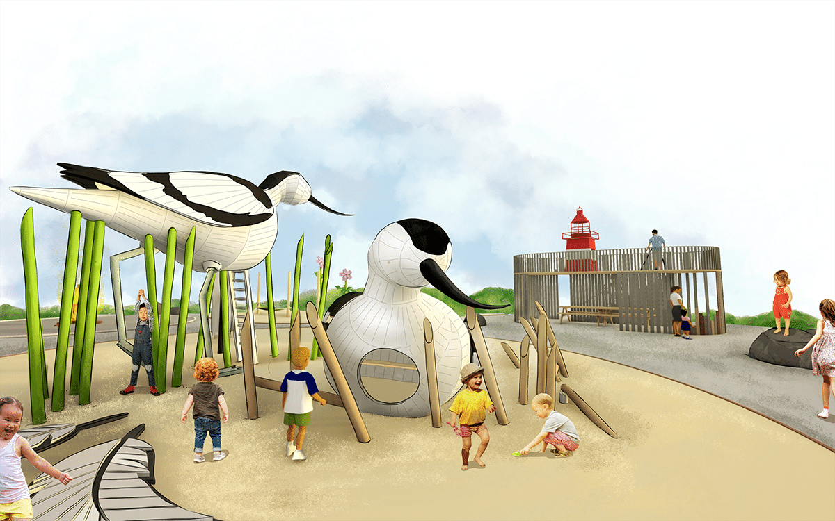 Design sketch of Avocet themed playground