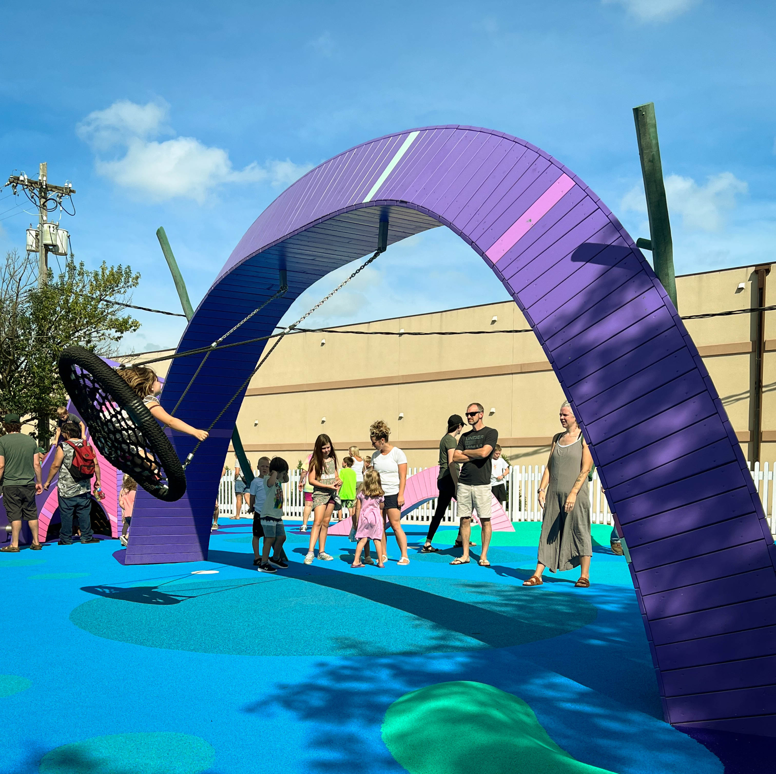 Swingset at octopus playground at Above & Beyond children's museum