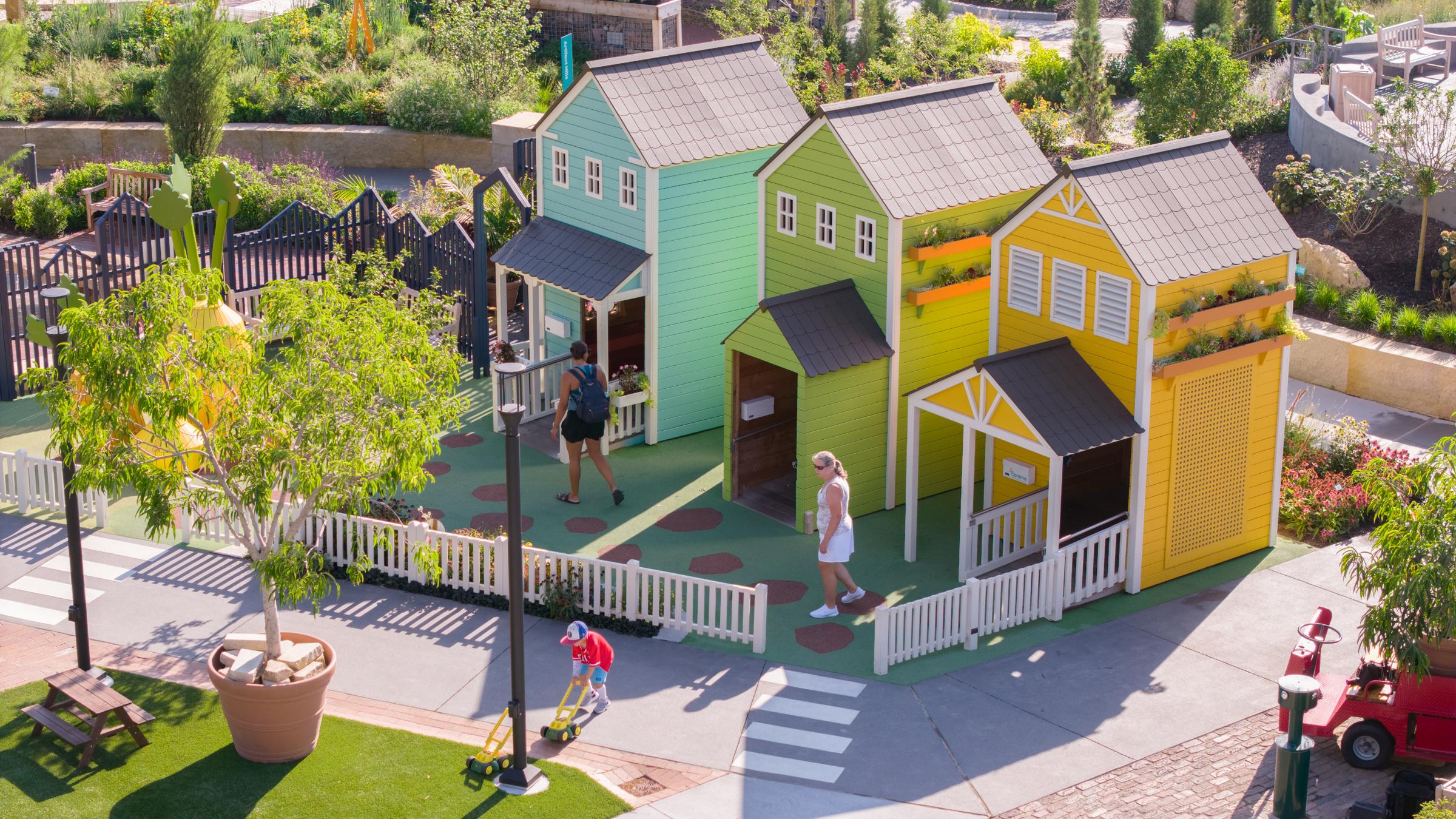 Wooden playground houses