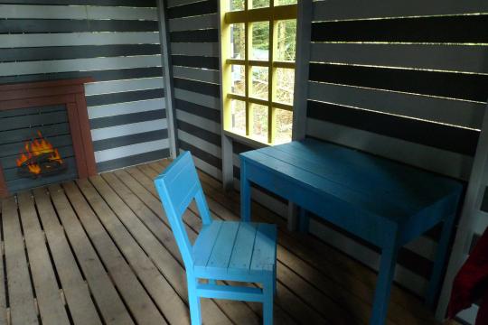 wooden cabin details