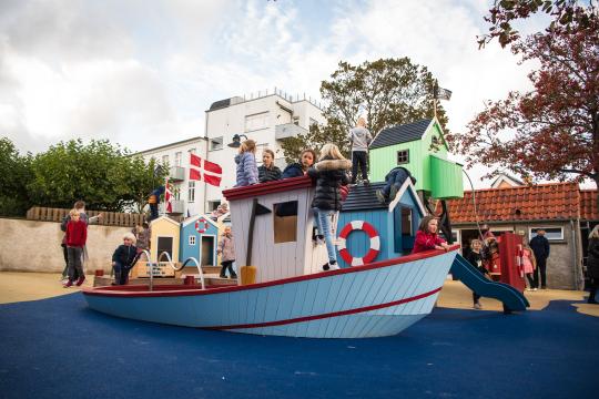 Fishing boat at playground