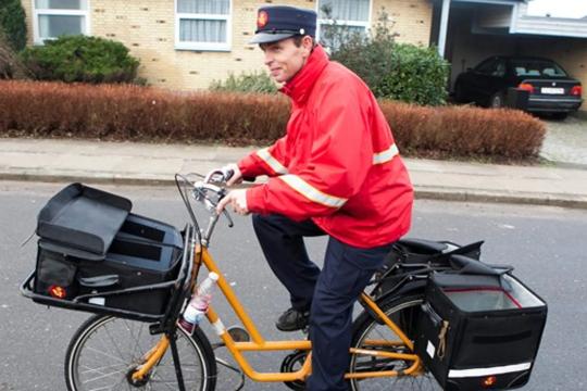 Classic Danish postman on bike