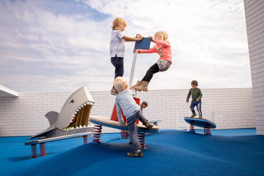 Shark themed playground at LEGO House