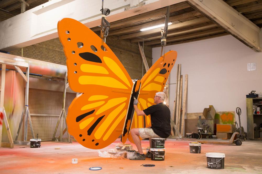 MONSTRUM office and workshop butterfly tower