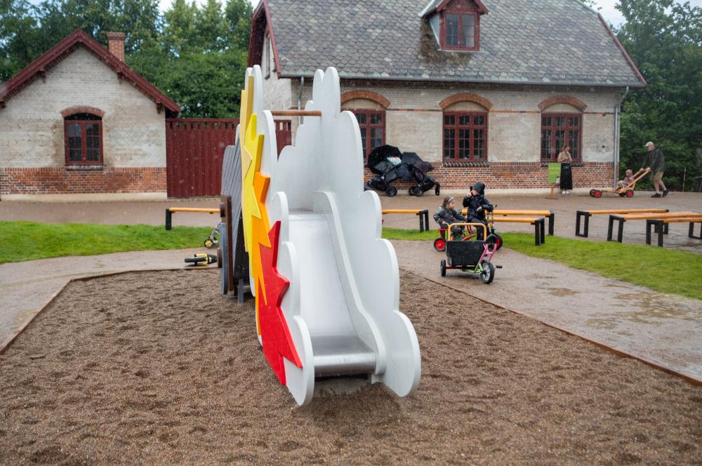 canon-shaped playground slide