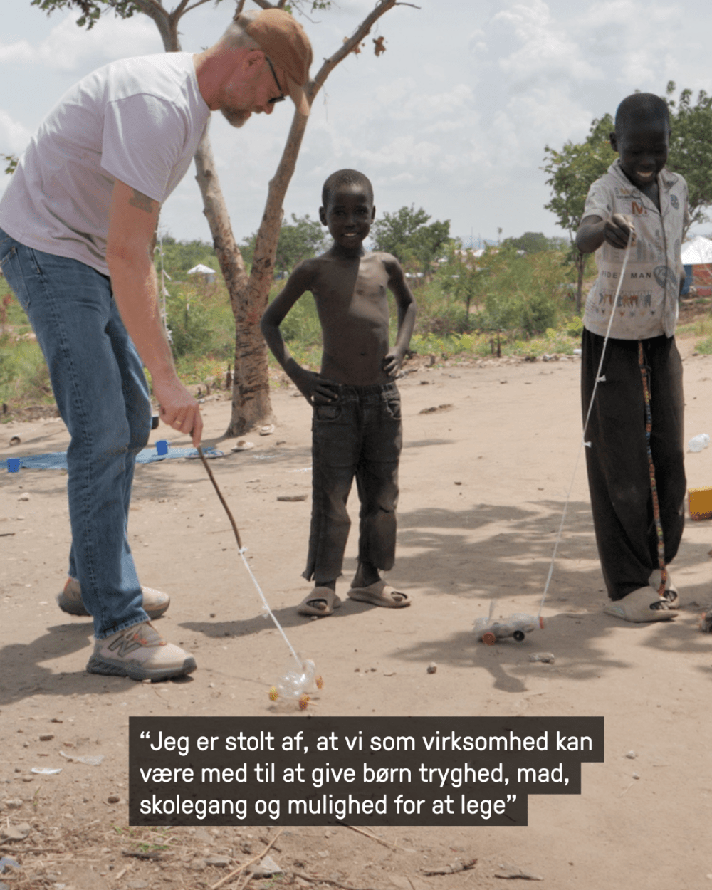 MONSTRUM CEO plays with children in Ugandan refugee settlement