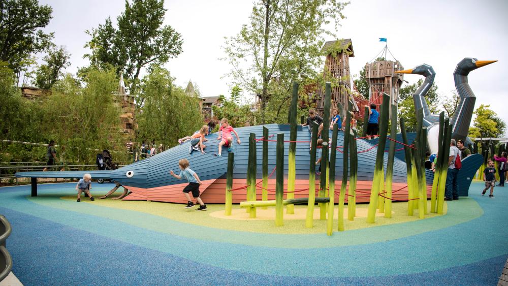 Big wooden paddlefish playground